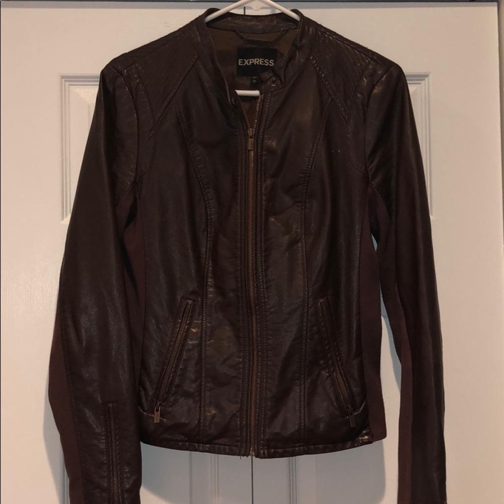 Brown leather jacket